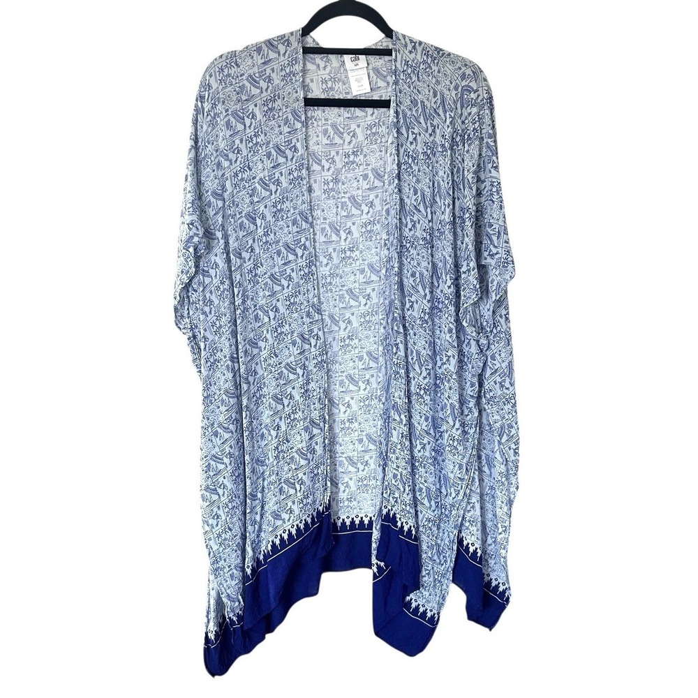 Cabi Women's Beachy Kimono One Size 5988 Swimsuit Vacation Boho‎ Blue Summer